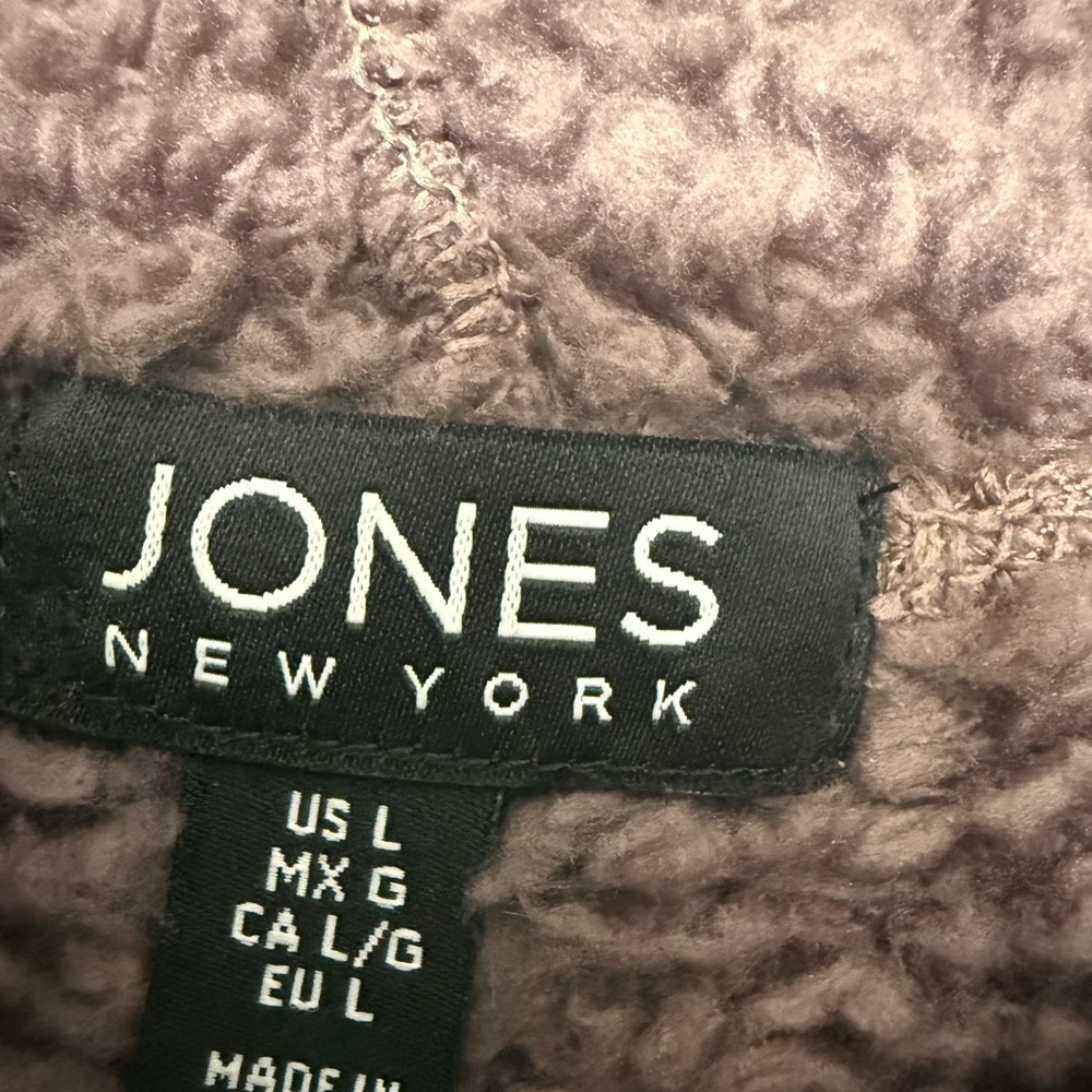 Jones New York Dark Rose Oversized Long Sleeve Fleece - Picture 2 of 5
